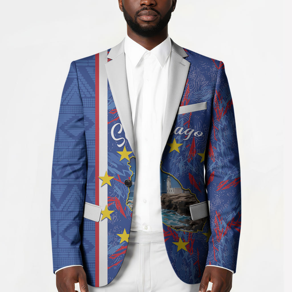 Personalized Santiago Cabo Verde Blazer Map With Farol de Dona Maria Pia