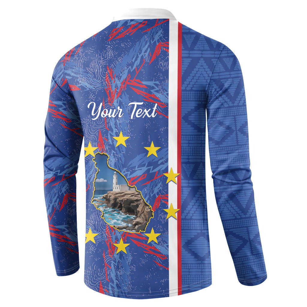 Personalized Santiago Cabo Verde Button Sweatshirt Map With Farol de Dona Maria Pia