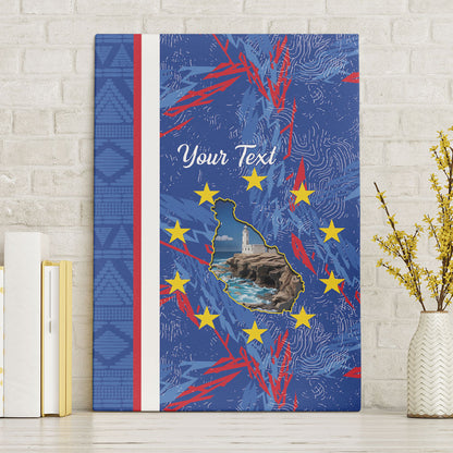 Personalized Santiago Cabo Verde Canvas Wall Art Map With Farol de Dona Maria Pia