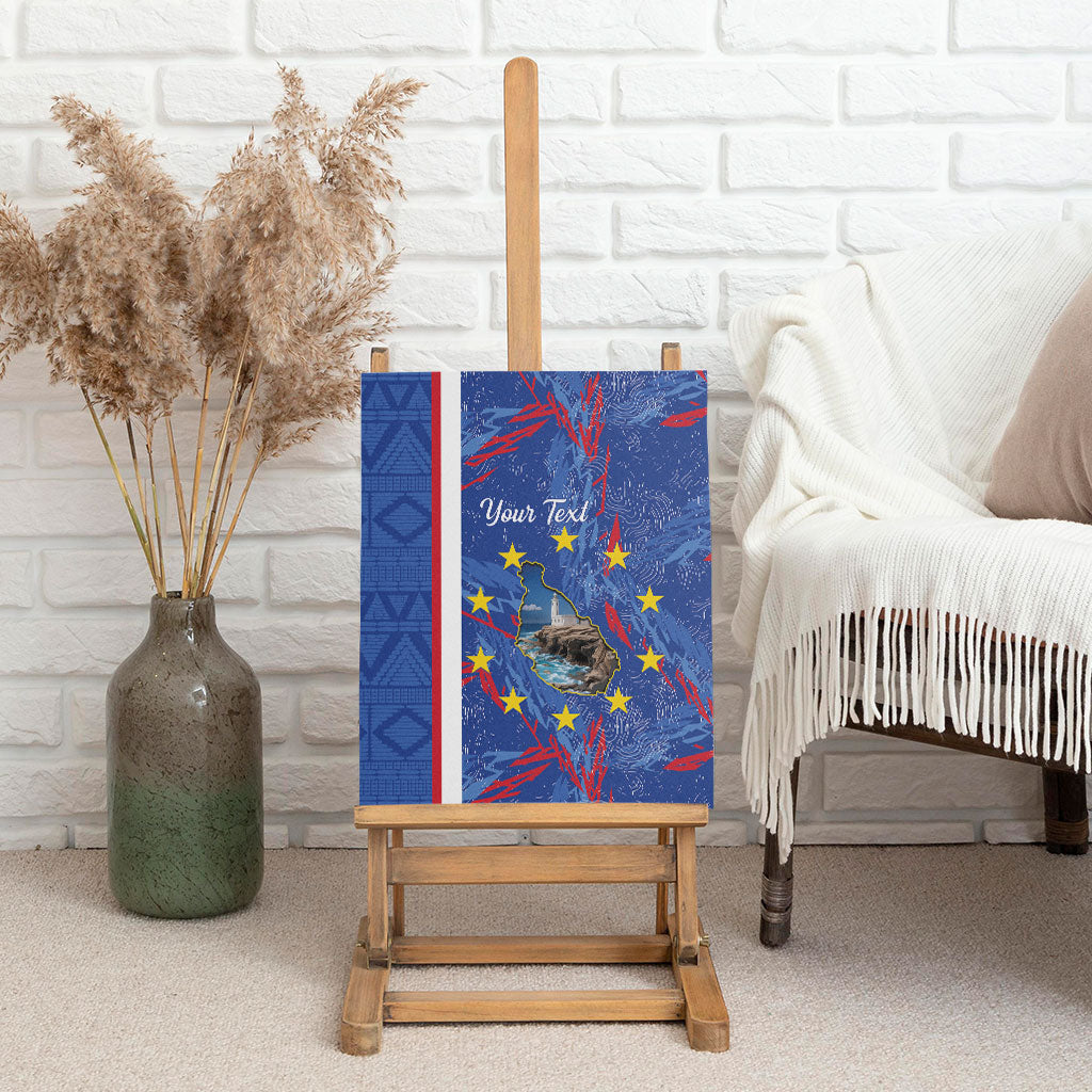 Personalized Santiago Cabo Verde Canvas Wall Art Map With Farol de Dona Maria Pia
