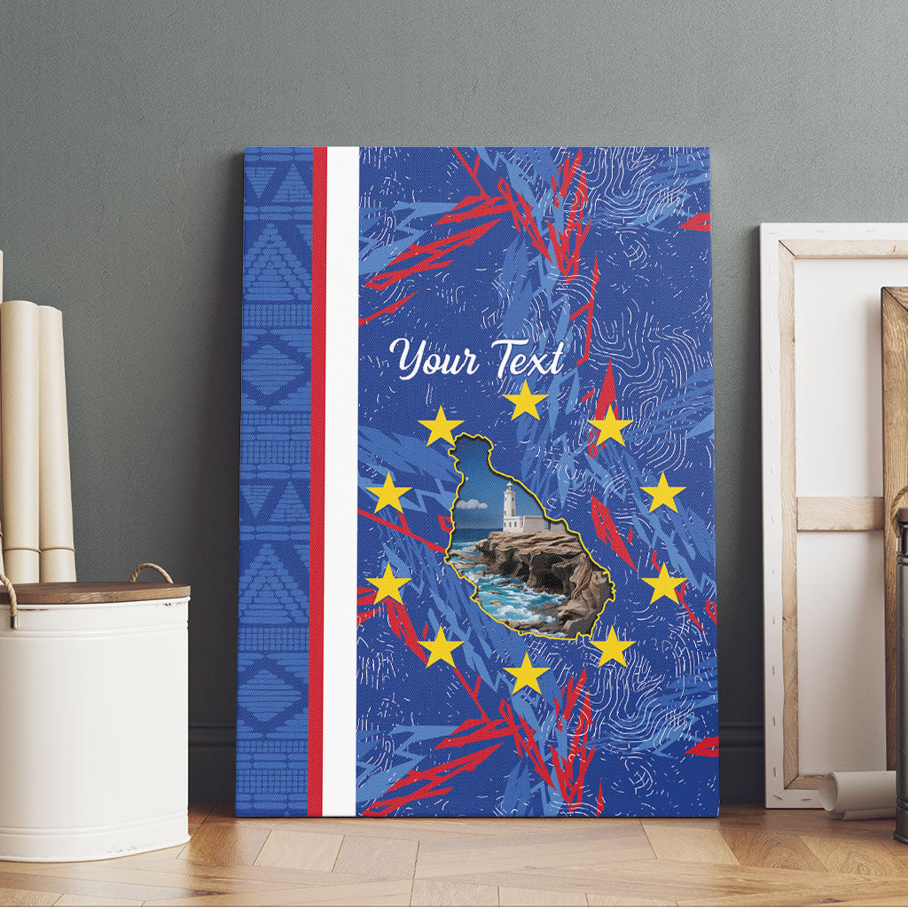 Personalized Santiago Cabo Verde Canvas Wall Art Map With Farol de Dona Maria Pia