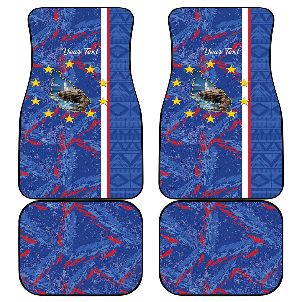 Personalized Santiago Cabo Verde Car Mats Map With Farol de Dona Maria Pia
