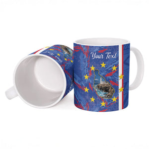 Personalized Santiago Cabo Verde Ceramic Mug Map With Farol de Dona Maria Pia