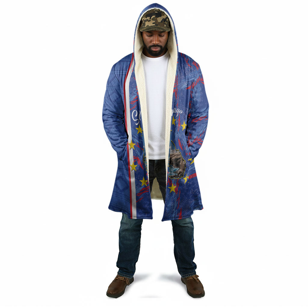 Personalized Santiago Cabo Verde Cloak Map With Farol de Dona Maria Pia
