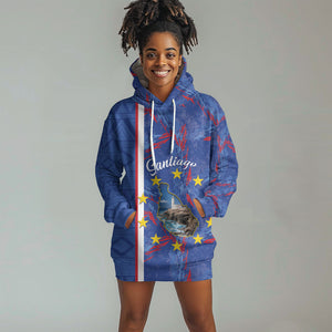 Personalized Santiago Cabo Verde Hoodie Dress Map With Farol de Dona Maria Pia