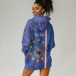 Personalized Santiago Cabo Verde Hoodie Dress Map With Farol de Dona Maria Pia