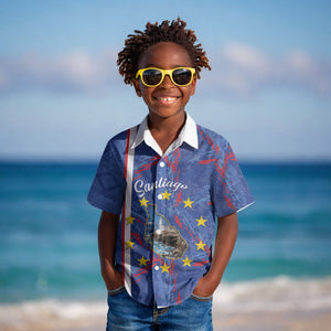 Personalized Santiago Cabo Verde Kid Hawaiian Shirt Map With Farol de Dona Maria Pia