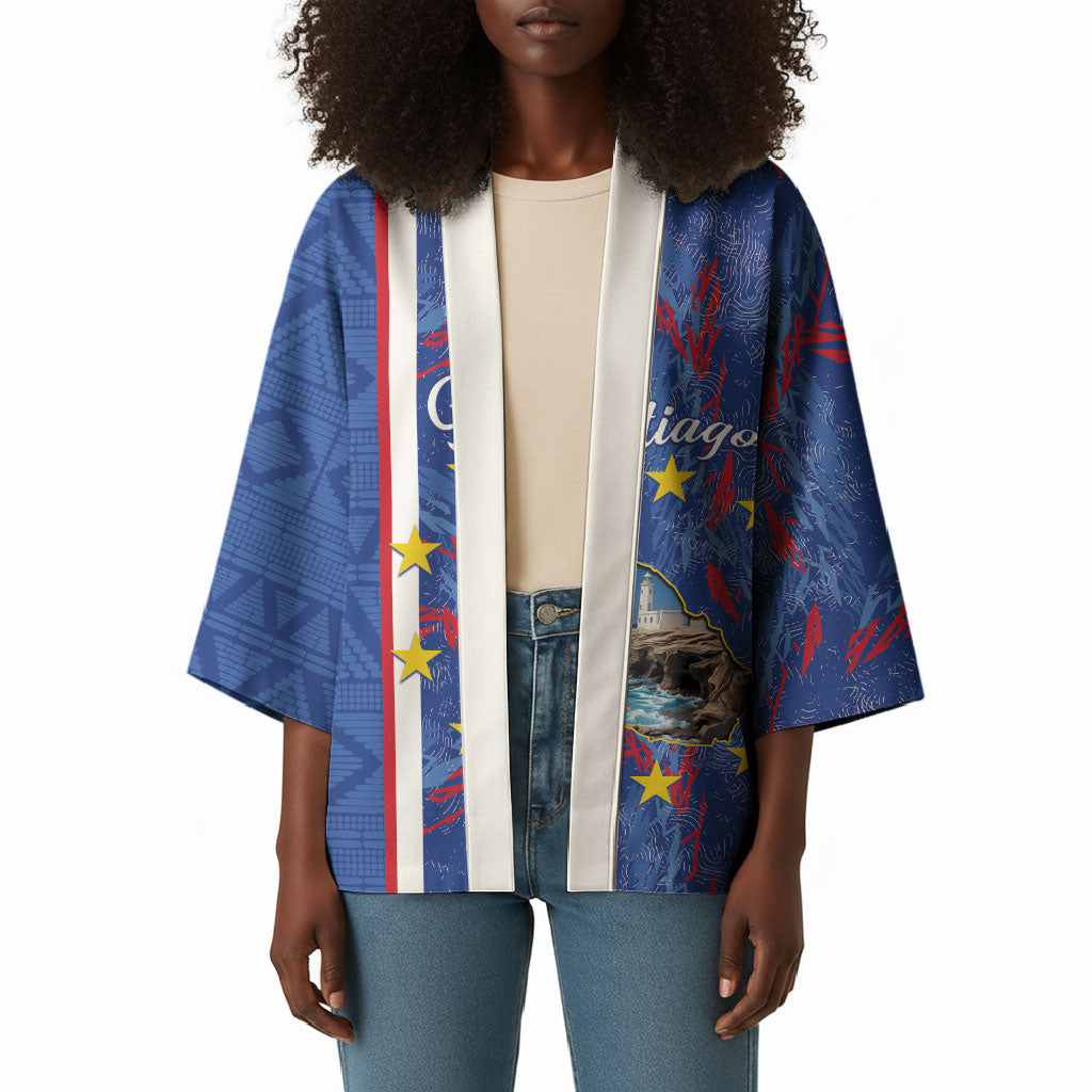 Personalized Santiago Cabo Verde Kimono Map With Farol de Dona Maria Pia