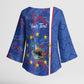 Personalized Santiago Cabo Verde Kimono Sleeve Blouse Map With Farol de Dona Maria Pia