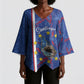 Personalized Santiago Cabo Verde Kimono Sleeve Blouse Map With Farol de Dona Maria Pia