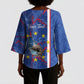 Personalized Santiago Cabo Verde Kimono Sleeve Blouse Map With Farol de Dona Maria Pia