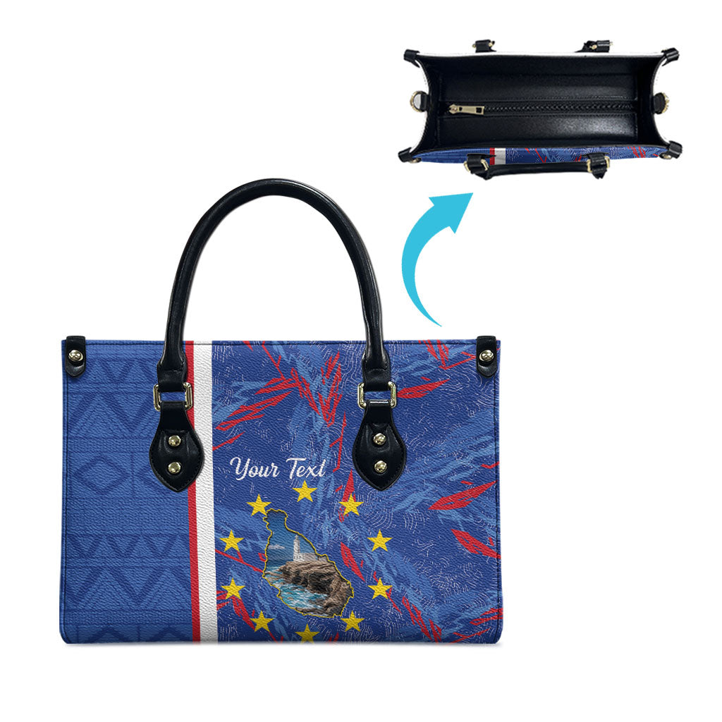 Personalized Santiago Cabo Verde Leather Bag Map With Farol de Dona Maria Pia