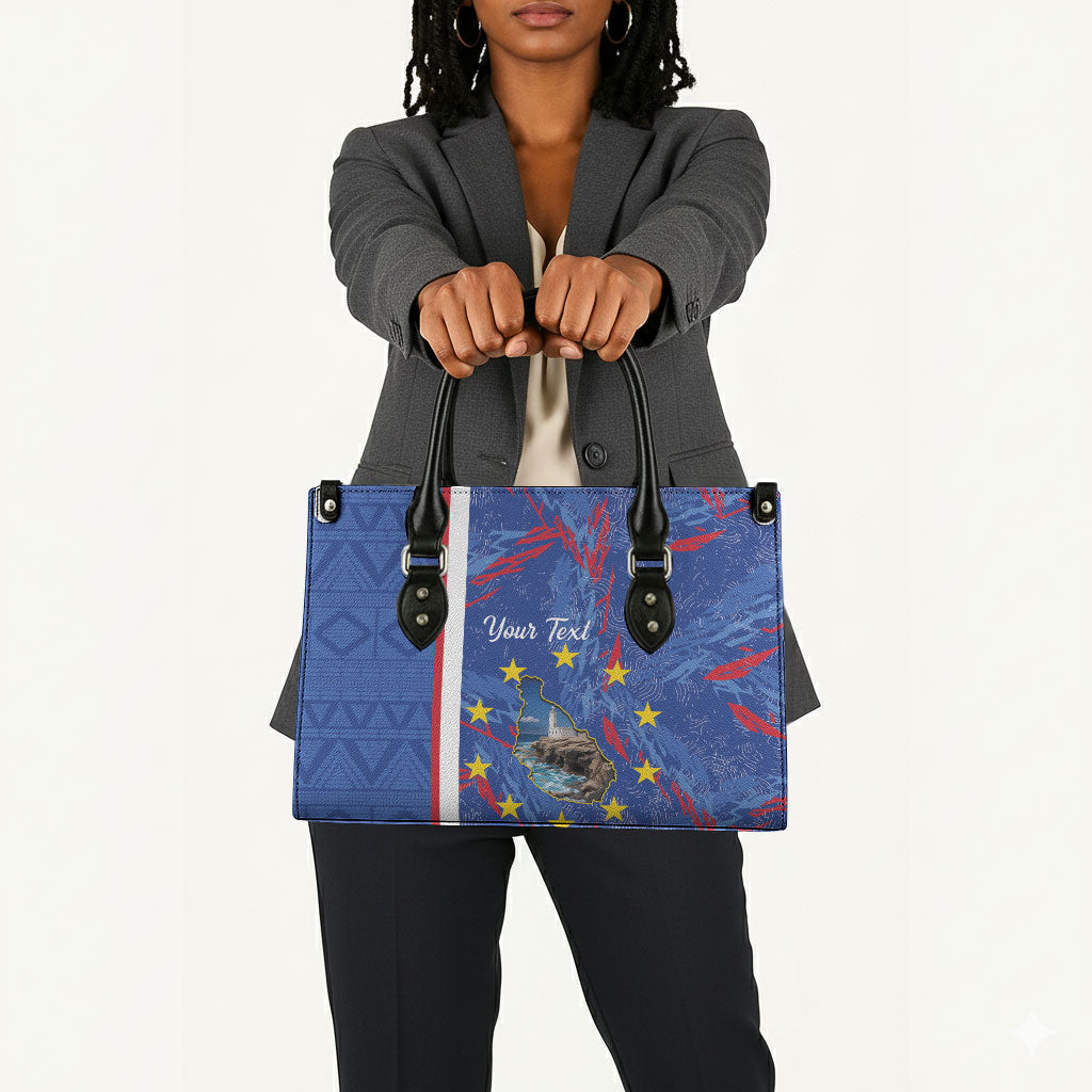 Personalized Santiago Cabo Verde Leather Bag Map With Farol de Dona Maria Pia