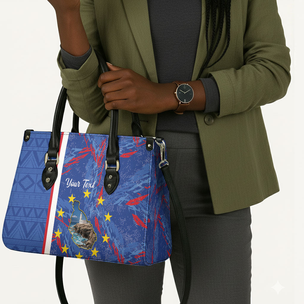 Personalized Santiago Cabo Verde Leather Bag Map With Farol de Dona Maria Pia