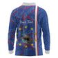 Personalized Santiago Cabo Verde Long Sleeve Polo Shirt Map With Farol de Dona Maria Pia