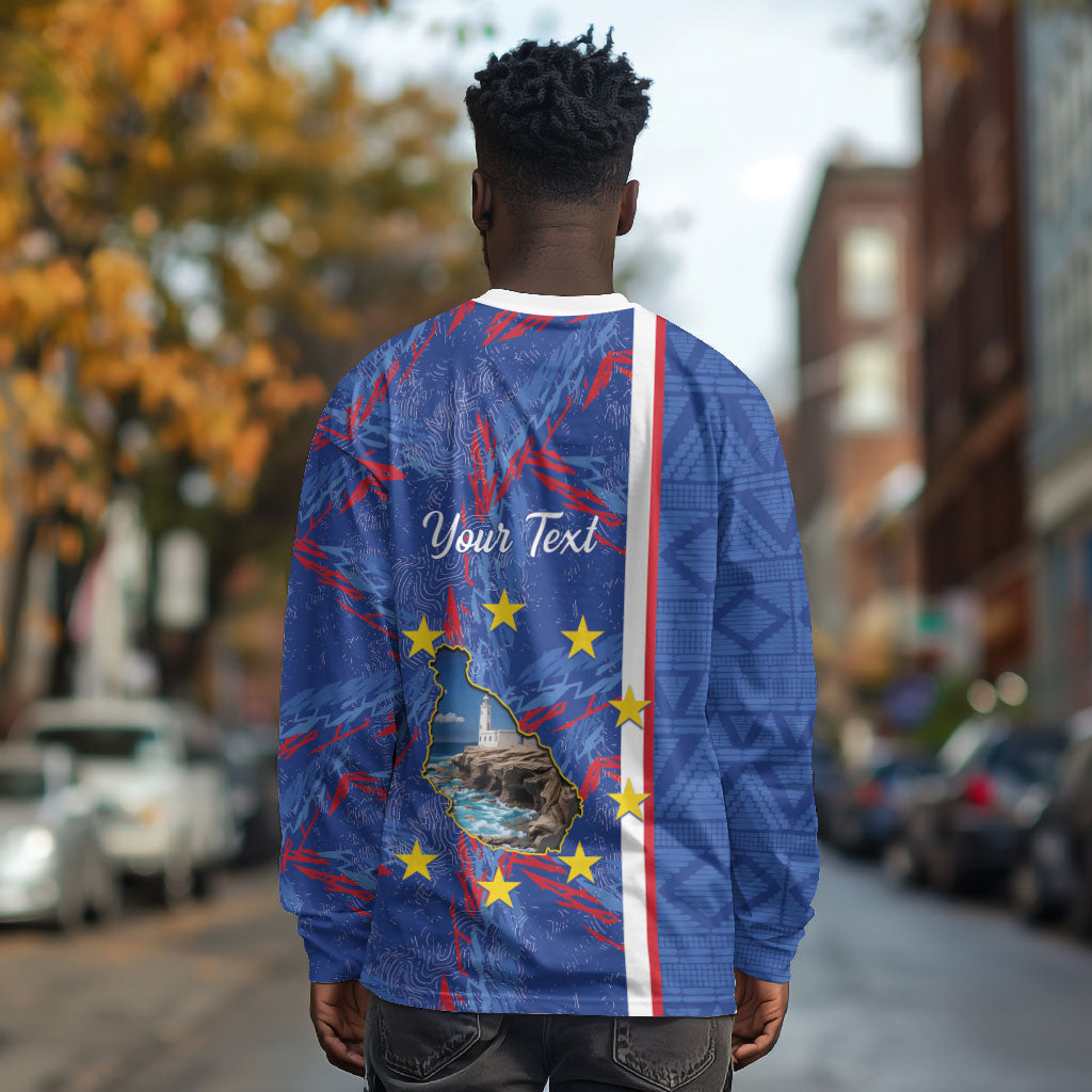 Personalized Santiago Cabo Verde Long Sleeve Shirt Map With Farol de Dona Maria Pia