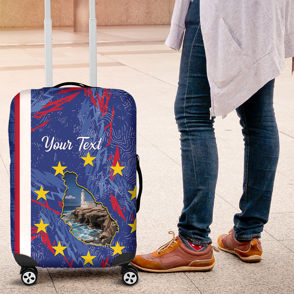 Personalized Santiago Cabo Verde Luggage Cover Map With Farol de Dona Maria Pia
