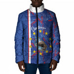 Personalized Santiago Cabo Verde Padded Jacket Map With Farol de Dona Maria Pia