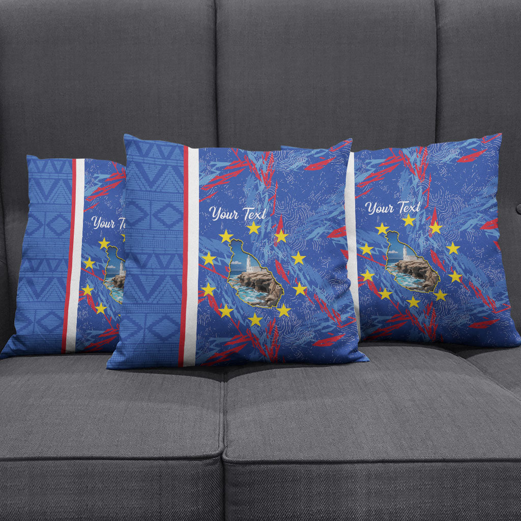 Personalized Santiago Cabo Verde Pillow Cover Map With Farol de Dona Maria Pia