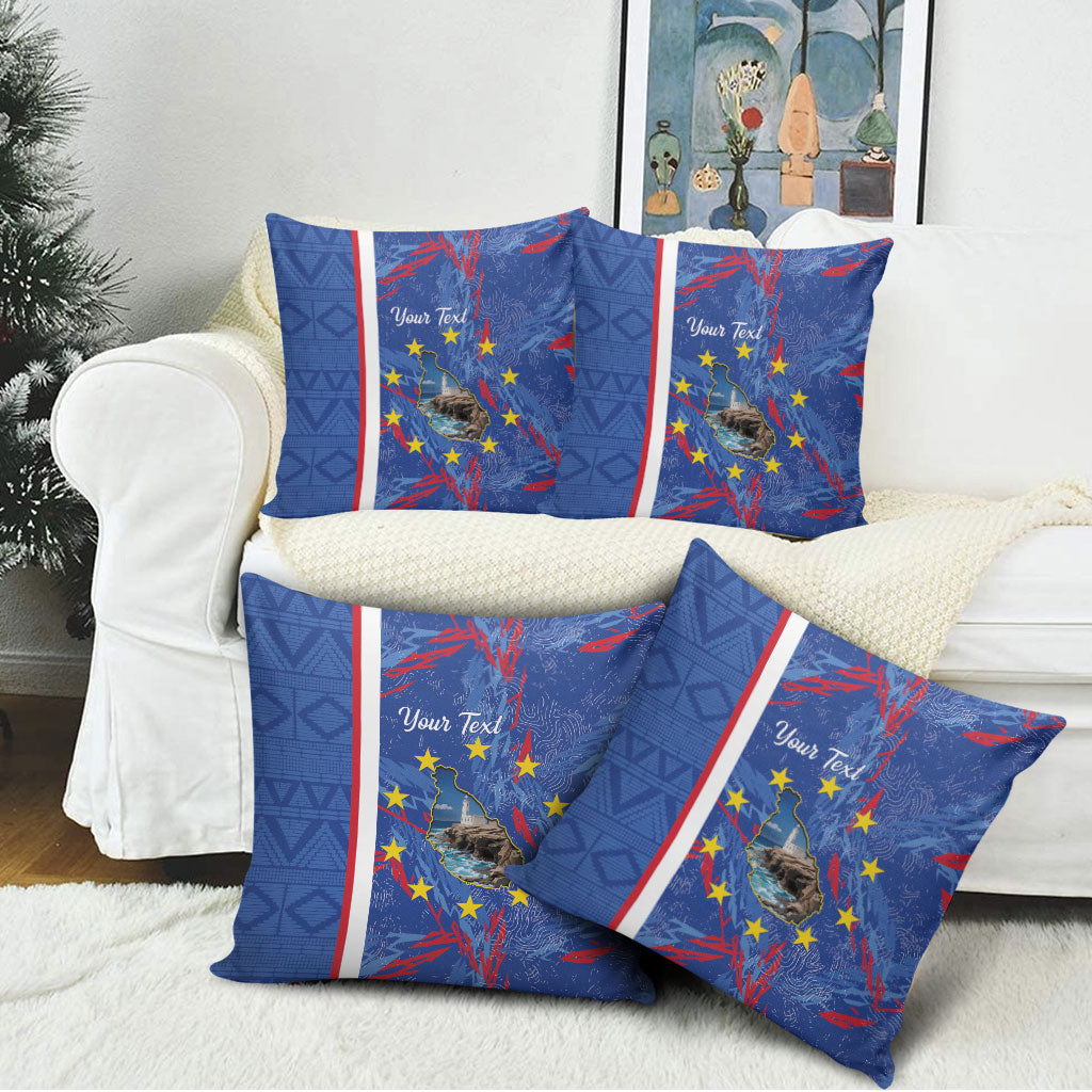 Personalized Santiago Cabo Verde Pillow Cover Map With Farol de Dona Maria Pia