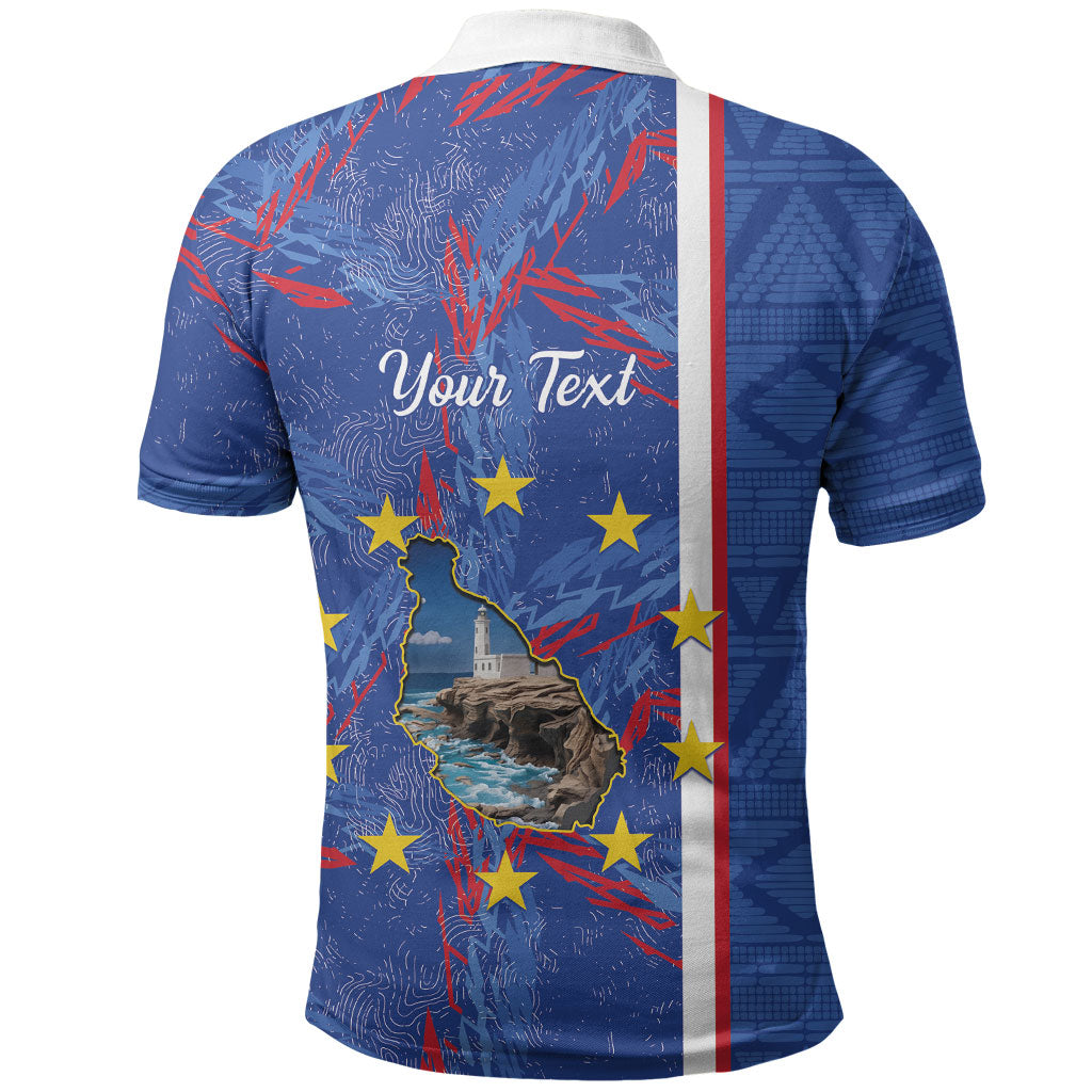 Personalized Santiago Cabo Verde Polo Shirt Map With Farol de Dona Maria Pia