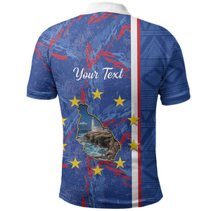 Personalized Santiago Cabo Verde Polo Shirt Map With Farol de Dona Maria Pia