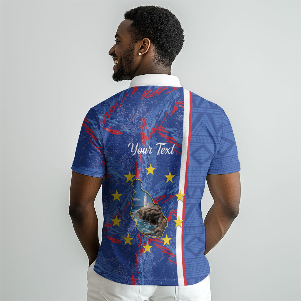 Personalized Santiago Cabo Verde Polo Shirt Map With Farol de Dona Maria Pia