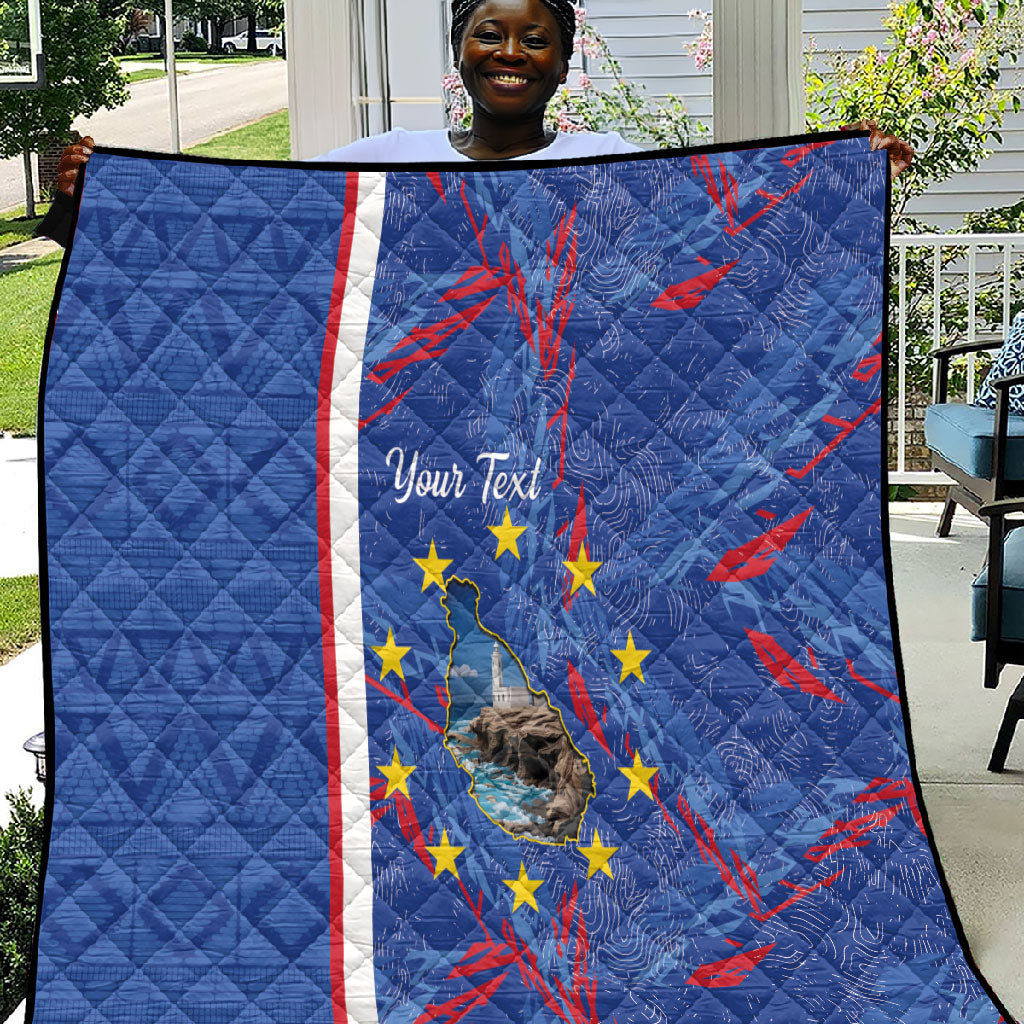 Personalized Santiago Cabo Verde Quilt Map With Farol de Dona Maria Pia