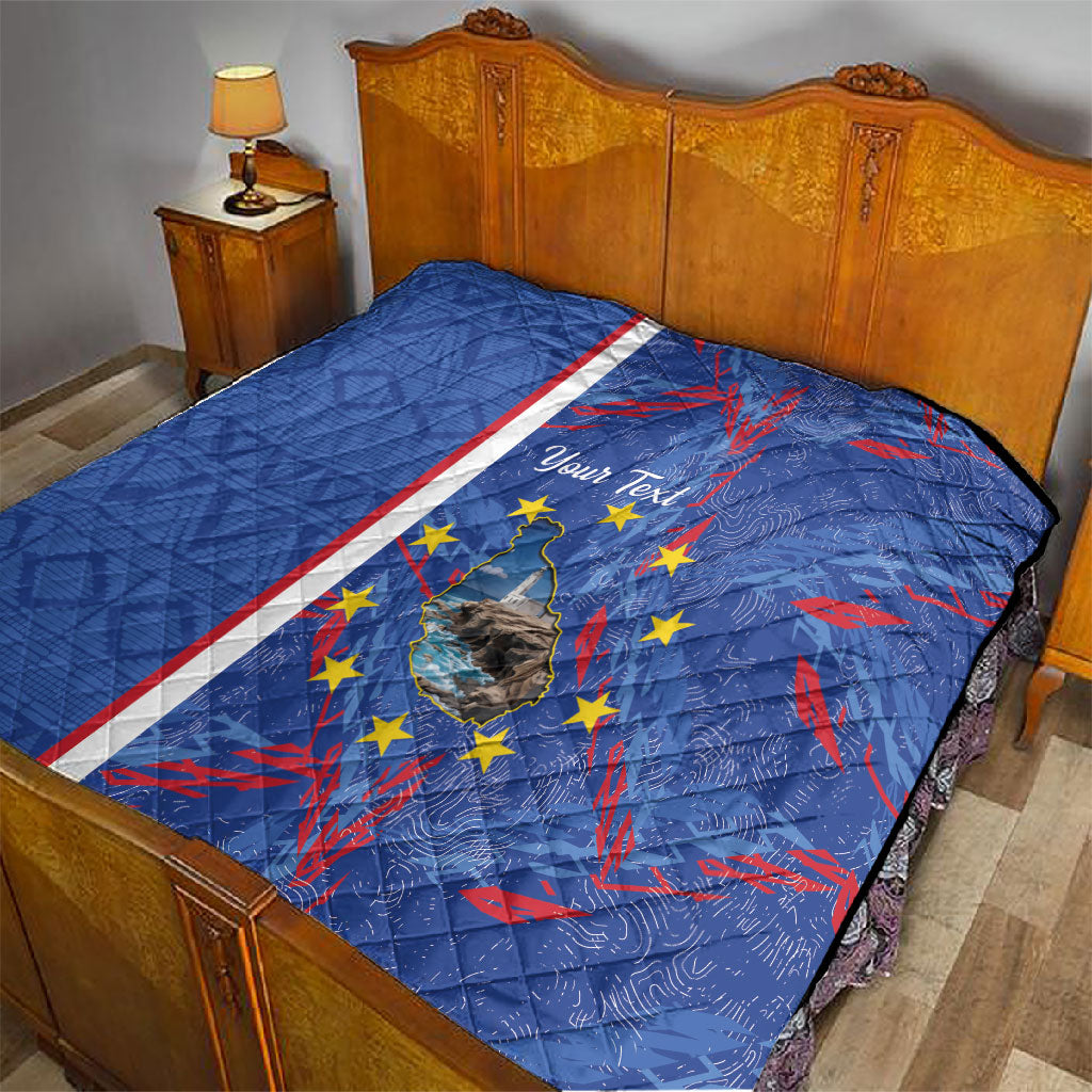 Personalized Santiago Cabo Verde Quilt Map With Farol de Dona Maria Pia