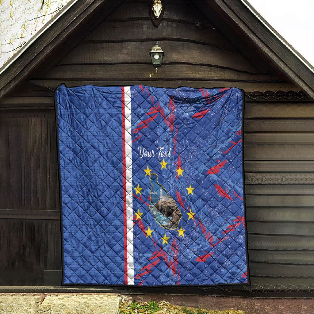 Personalized Santiago Cabo Verde Quilt Map With Farol de Dona Maria Pia