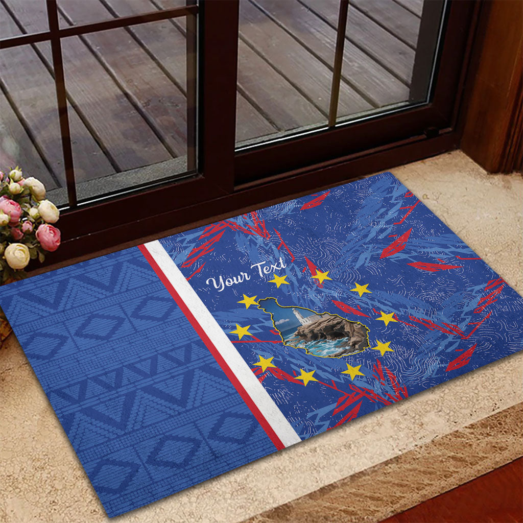 Personalized Santiago Cabo Verde Rubber Doormat Map With Farol de Dona Maria Pia