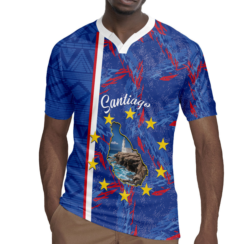 Personalized Santiago Cabo Verde Rugby Jersey Map With Farol de Dona Maria Pia