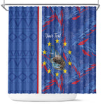 Personalized Santiago Cabo Verde Shower Curtain Map With Farol de Dona Maria Pia