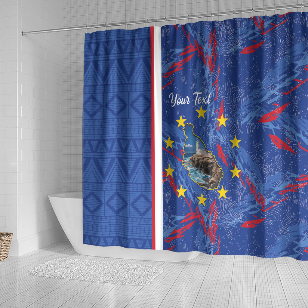 Personalized Santiago Cabo Verde Shower Curtain Map With Farol de Dona Maria Pia