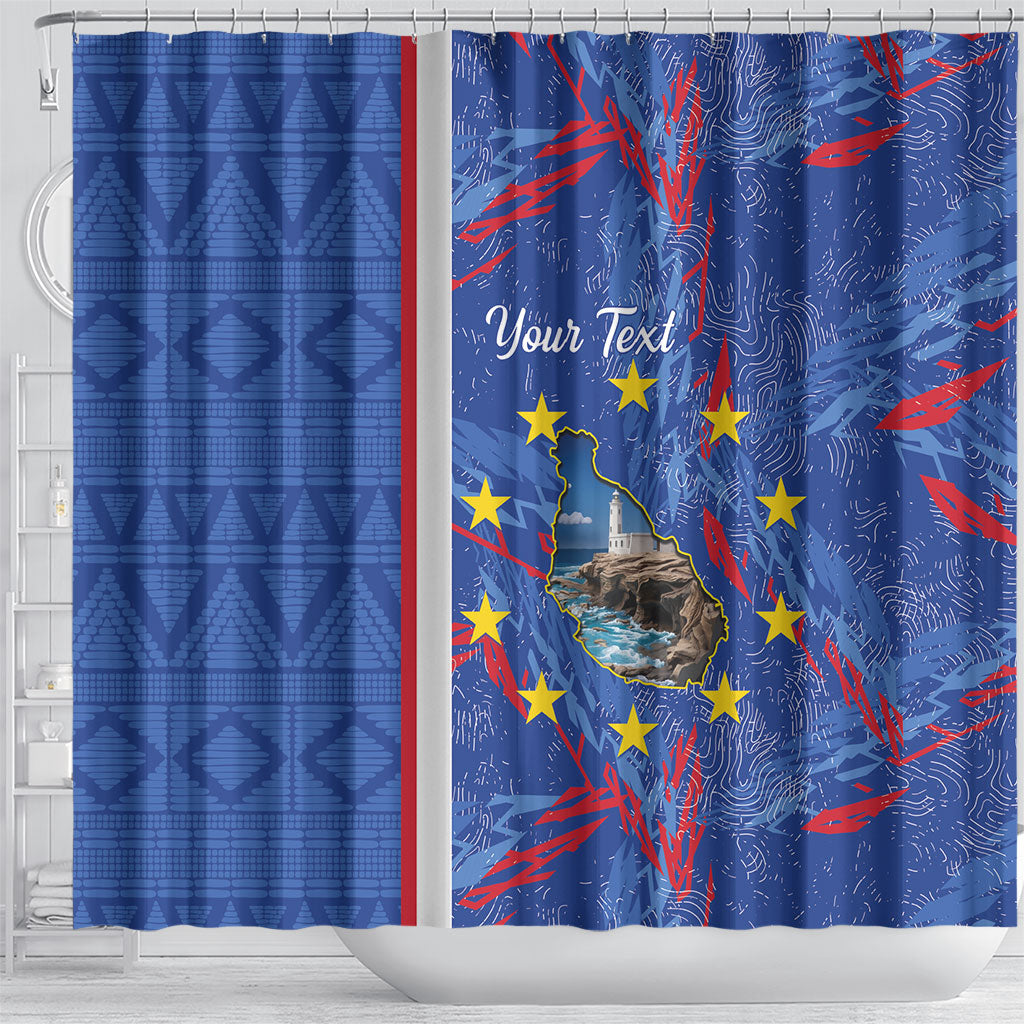 Personalized Santiago Cabo Verde Shower Curtain Map With Farol de Dona Maria Pia