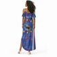 Personalized Santiago Cabo Verde Summer Maxi Dress Map With Farol de Dona Maria Pia