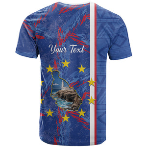Personalized Santiago Cabo Verde T shirt Map With Farol de Dona Maria Pia