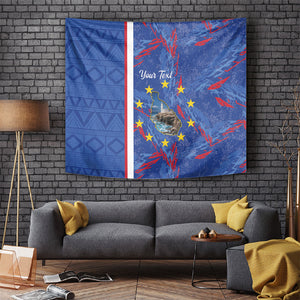 Personalized Santiago Cabo Verde Tapestry Map With Farol de Dona Maria Pia