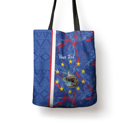 Personalized Santiago Cabo Verde Tote Bag Map With Farol de Dona Maria Pia