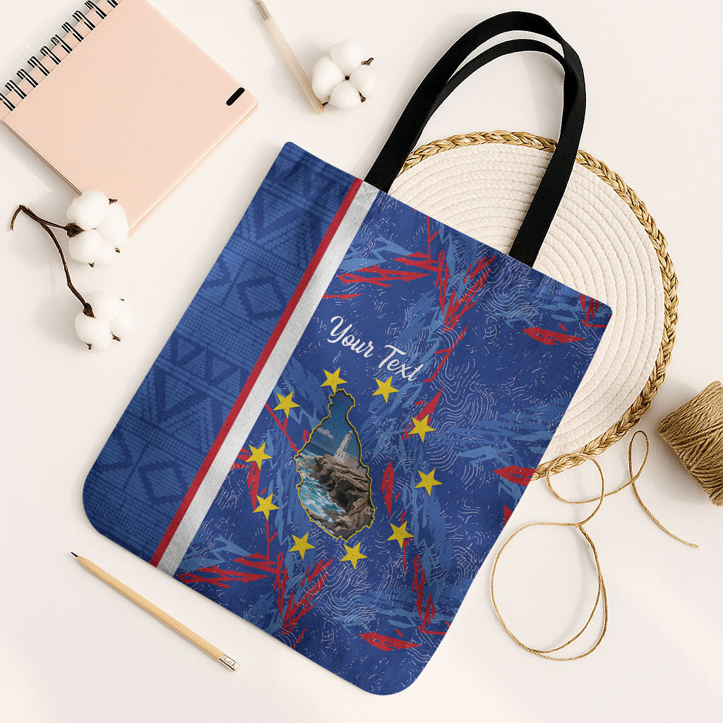 Personalized Santiago Cabo Verde Tote Bag Map With Farol de Dona Maria Pia
