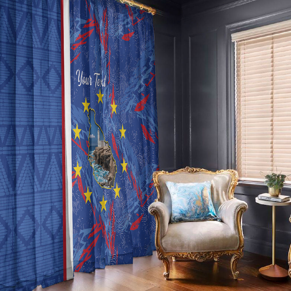 Personalized Santiago Cabo Verde Window Curtain Map With Farol de Dona Maria Pia