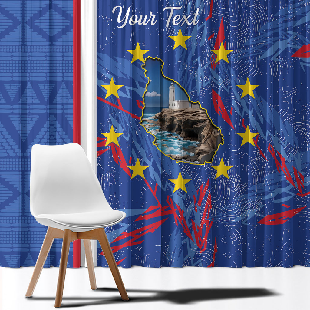 Personalized Santiago Cabo Verde Window Curtain Map With Farol de Dona Maria Pia
