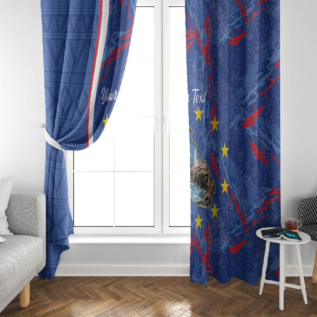 Personalized Santiago Cabo Verde Window Curtain Map With Farol de Dona Maria Pia