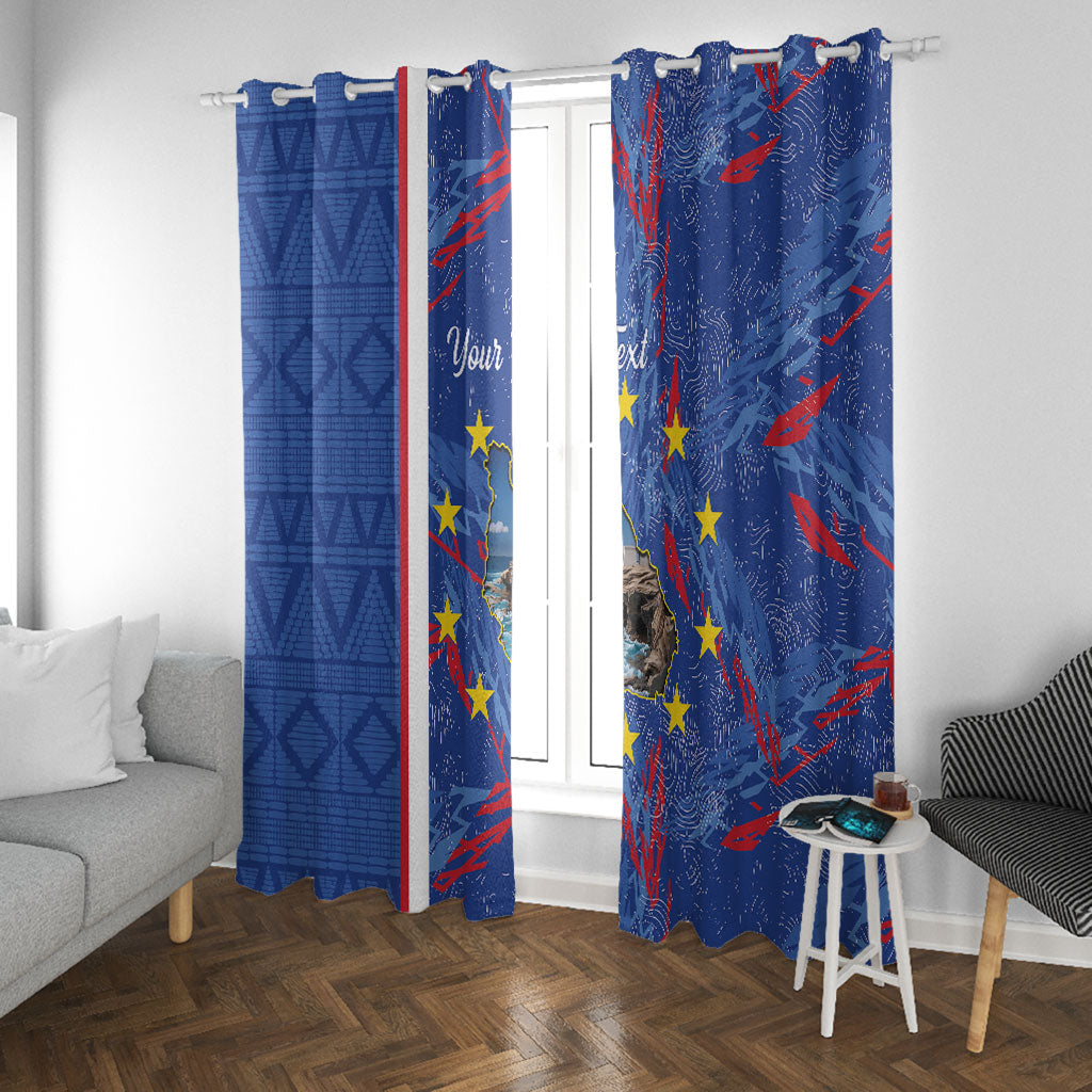 Personalized Santiago Cabo Verde Window Curtain Map With Farol de Dona Maria Pia