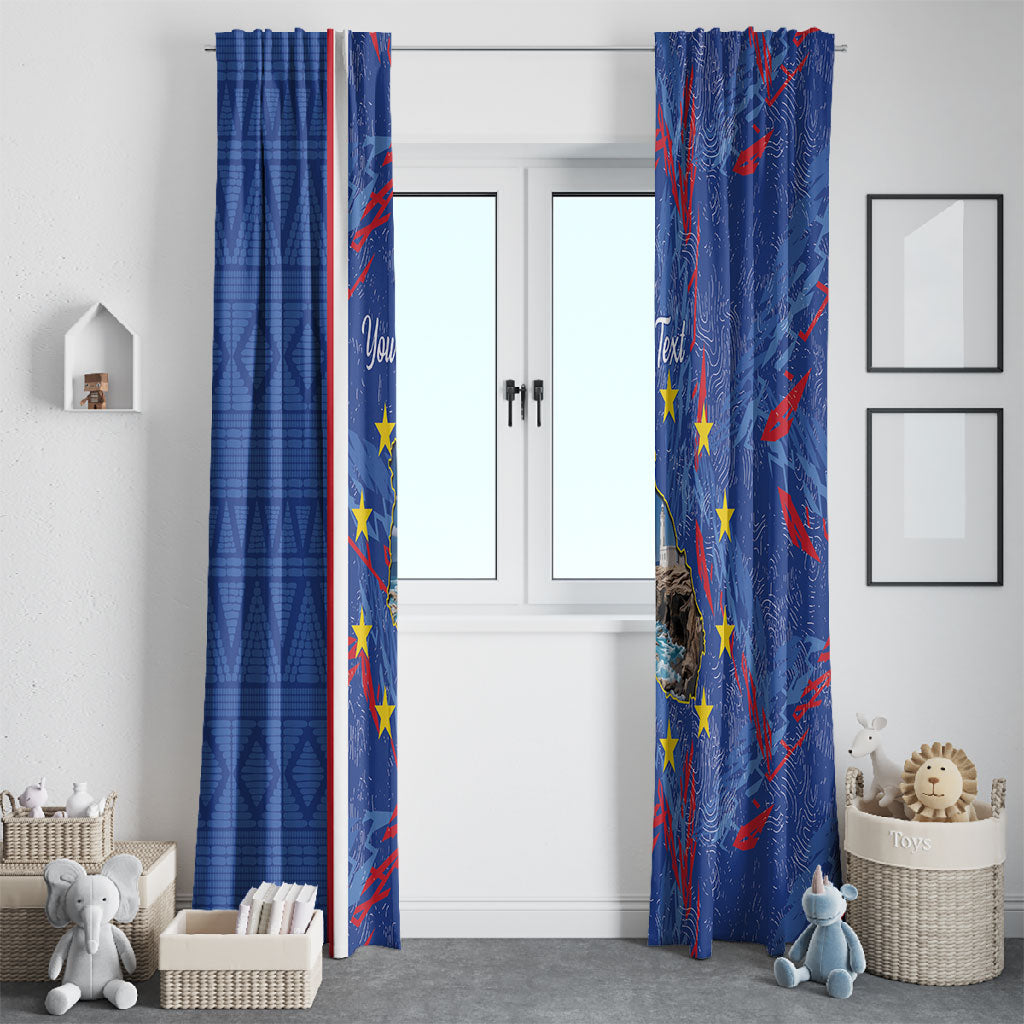 Personalized Santiago Cabo Verde Window Curtain Map With Farol de Dona Maria Pia