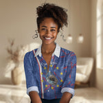 Personalized Santiago Cabo Verde Women Casual Shirt Map With Farol de Dona Maria Pia