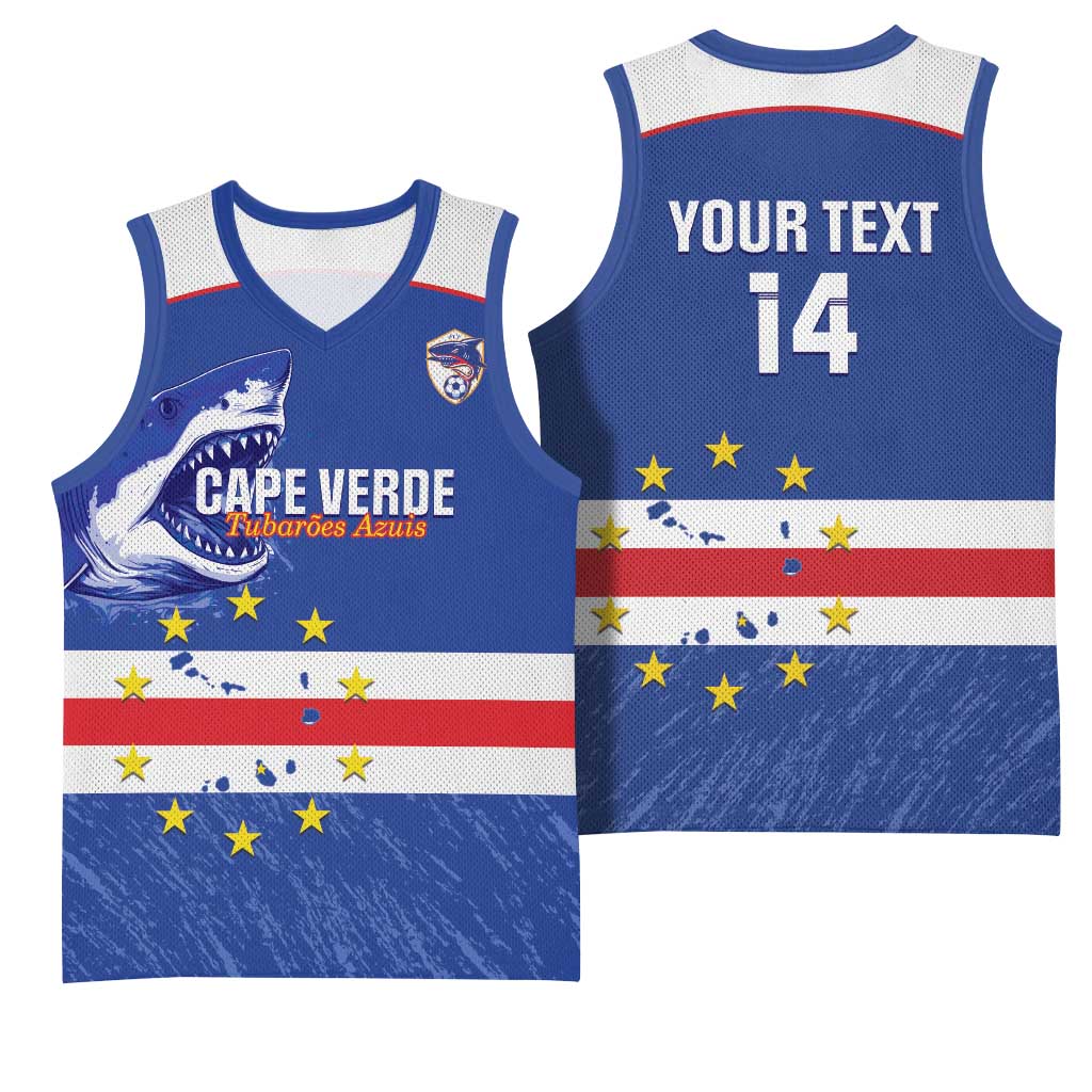 Cape Verde Football Custom Basketball Jersey Come On Tubaroes Azuis Shark LT14
