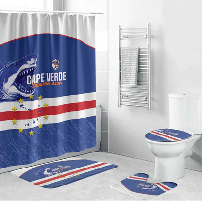 Cape Verde Football Bathroom Set Come On Tubaroes Azuis Shark