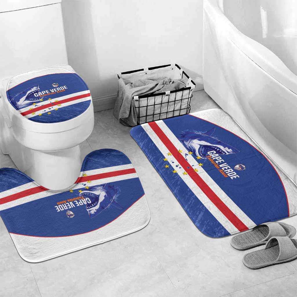 Cape Verde Football Bathroom Set Come On Tubaroes Azuis Shark