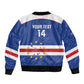 Cape Verde Football Custom Bomber Jacket Come On Tubaroes Azuis Shark - African Pride